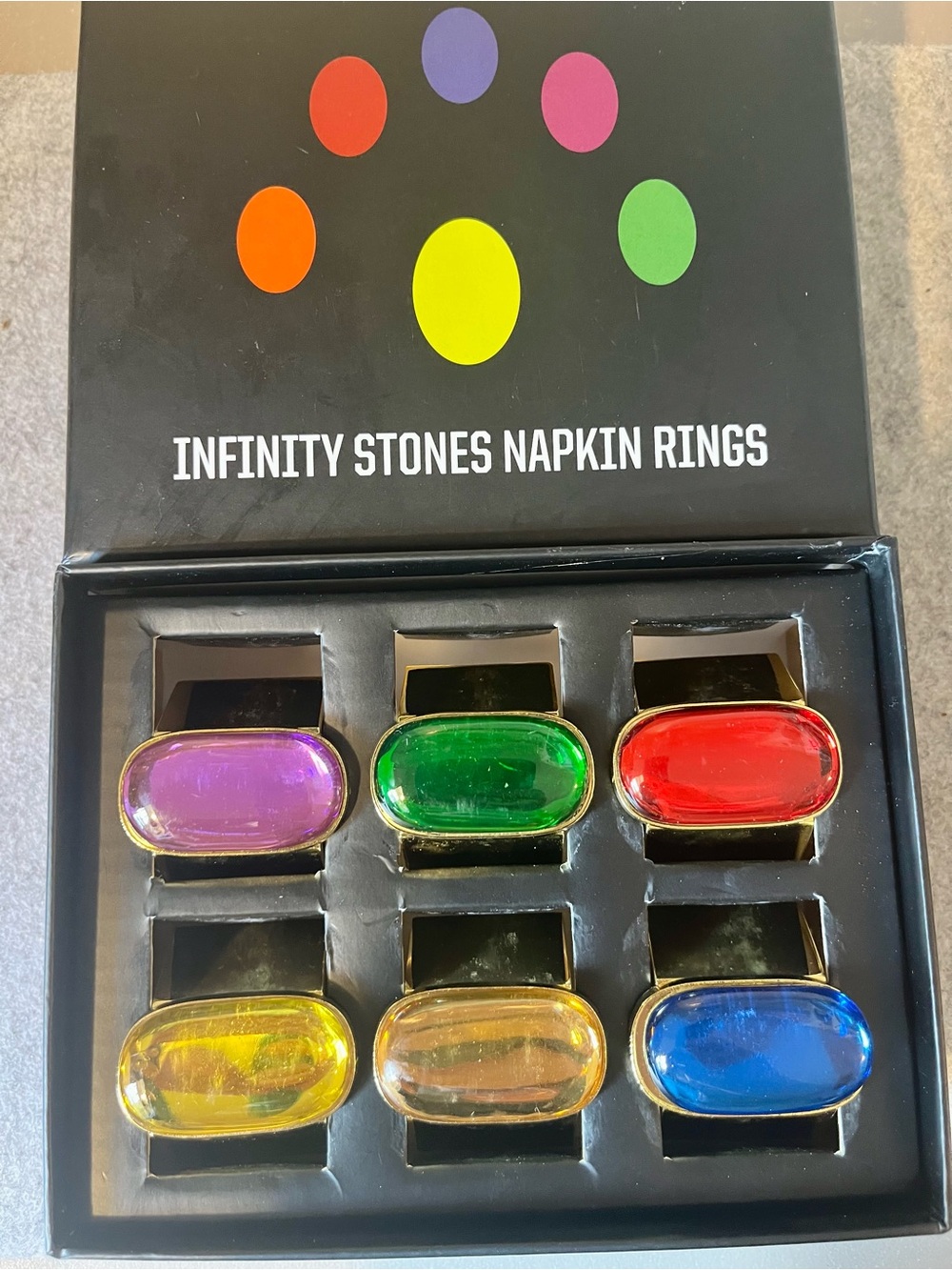 Marvel Avengers Endgame Infinity Stones Napkin Rings by Loot Crate